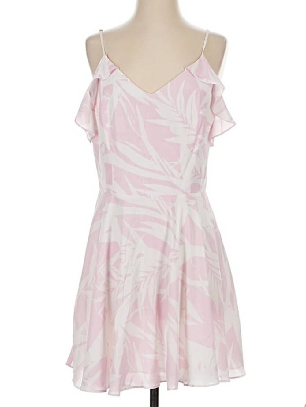 Amanda uprichard Women's Pink Floral Ruffle Strap Dress
